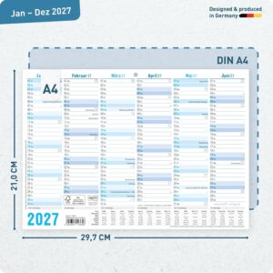 Häfft® 5 x Chalkboard Calendar 2027 A4 Landscape Year Planner Wall Calendar – Bild 3