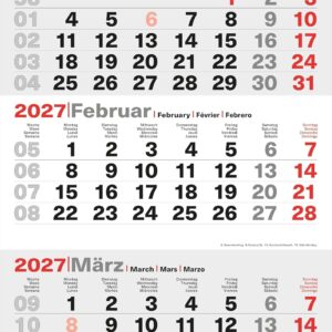 Idena 3 Month Calendar 2027 in Size 24 x 45 cm – Bild 3