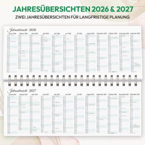 KONVINIT Desk Calendar 2026 2027 Weekly Planner 2027 for Office & Home Office - 1 Week 2 Pages with Notes, To-dos & Weekly Goal - Calendar 2027 for Standing, Format: 29.7 x 11.6 cm (Landscape Format) – Bild 9