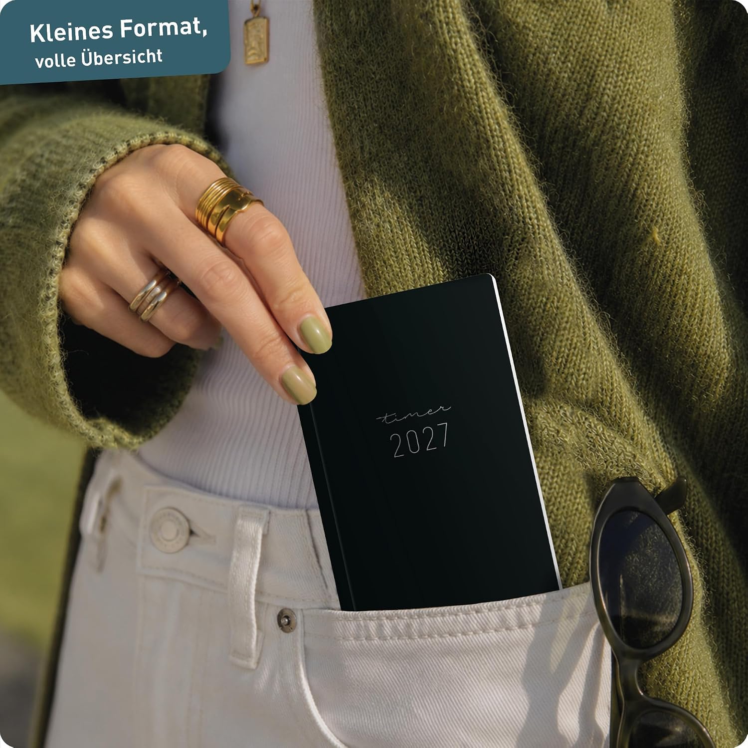 Häfft® Monthly Calendar 2027 A6 + Pocket Slim "Black Edition" – Bild 7