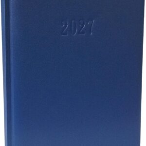 Executive Planner 2027 Almost A4 in Leather Look Appointment Book 2027 Book Calendar 1 Week 2 Pages Hardcover Diary 2027 Executive Calendar with Week to View (Dark Blue)