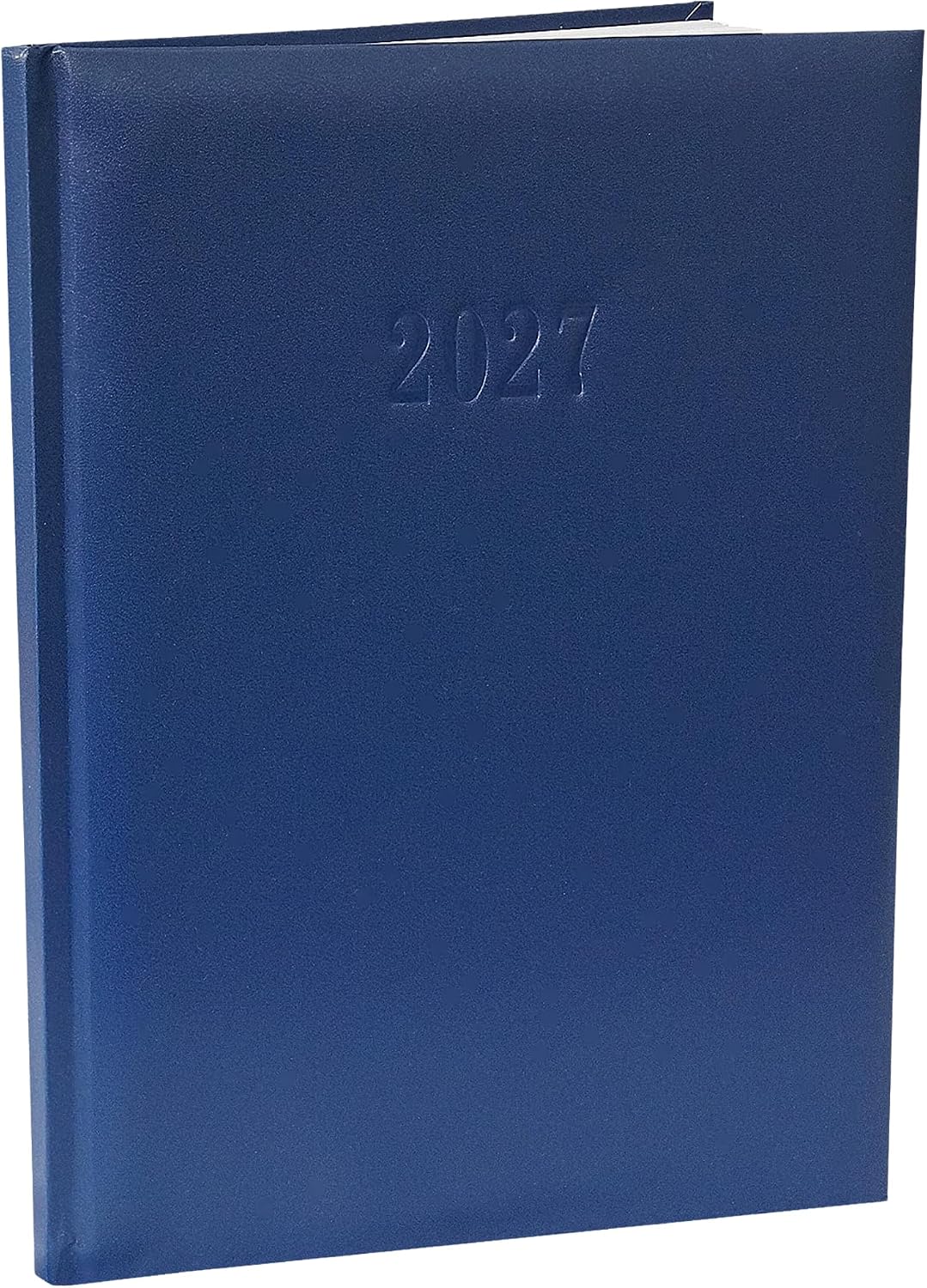 Executive Planner 2027 Almost A4 in Leather Look Appointment Book 2027 Book Calendar 1 Week 2 Pages Hardcover Diary 2027 Executive Calendar with Week to View (Dark Blue)