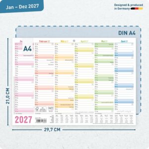 Häfft® 5 x Blackboard Calendar 2027 A4 Landscape Year Planner Wall Calendar – Bild 3