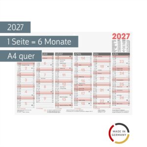 Alternative view of Glocken Blackboard Calendar 2027 | A4 Landscape