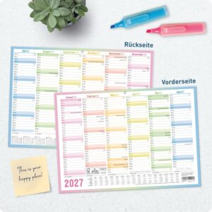 Häfft® Premium Chalkboard Calendar 2027 A4 Landscape with Holidays – Bild 8