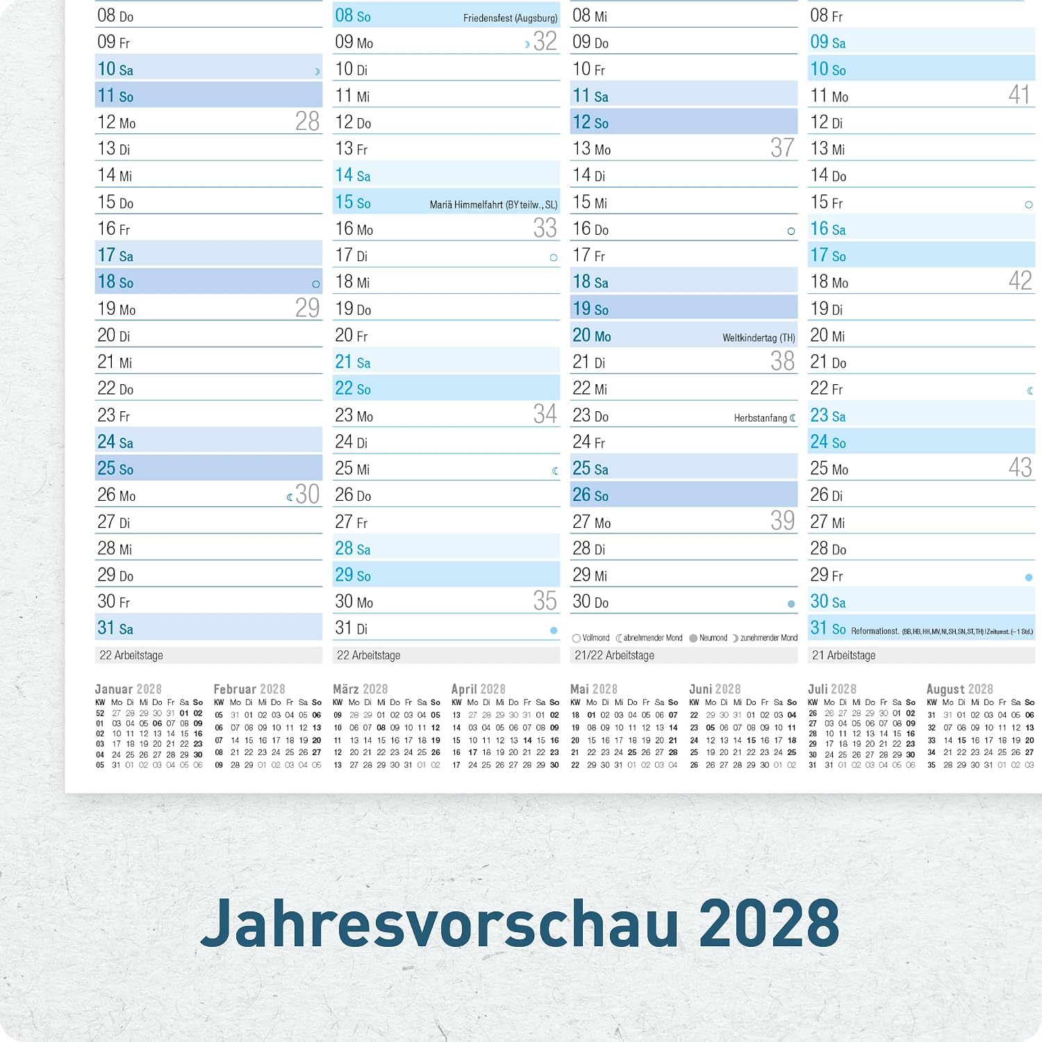 Häfft® 5 x Chalkboard Calendar 2027 A4 Landscape Year Planner Wall Calendar – Bild 6