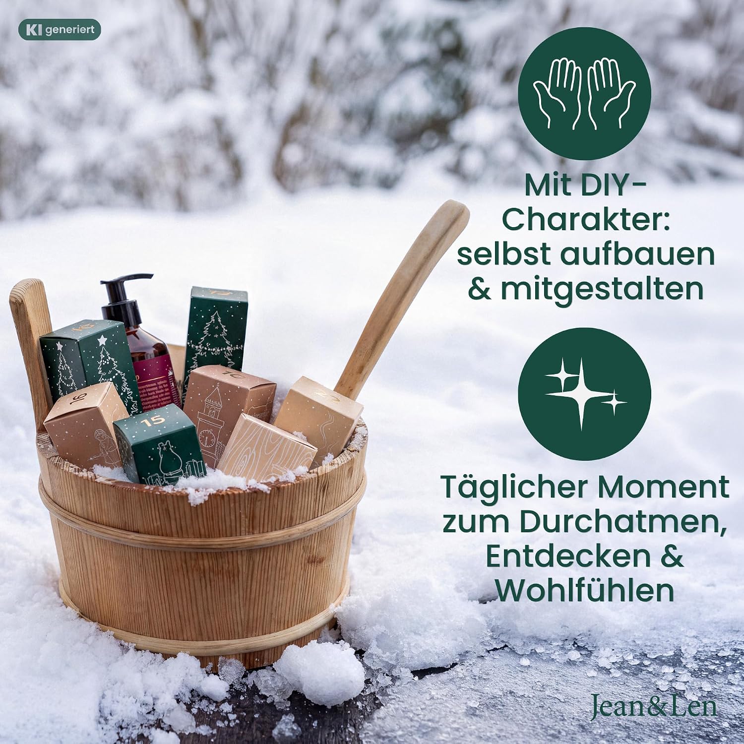 Jean & Len Advent Calendar 2026, Christmas 3D DIY Scenery, Includes a Rosemary & Ginger Design Limited Edition & an Exclusive Soap Fragrance Novelty, Only Original Sizes, Christmas Calendar – Bild 6