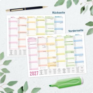 Häfft® 5 x Blackboard Calendar 2027 A5 Landscape Year Planner Wall Calendar – Bild 6