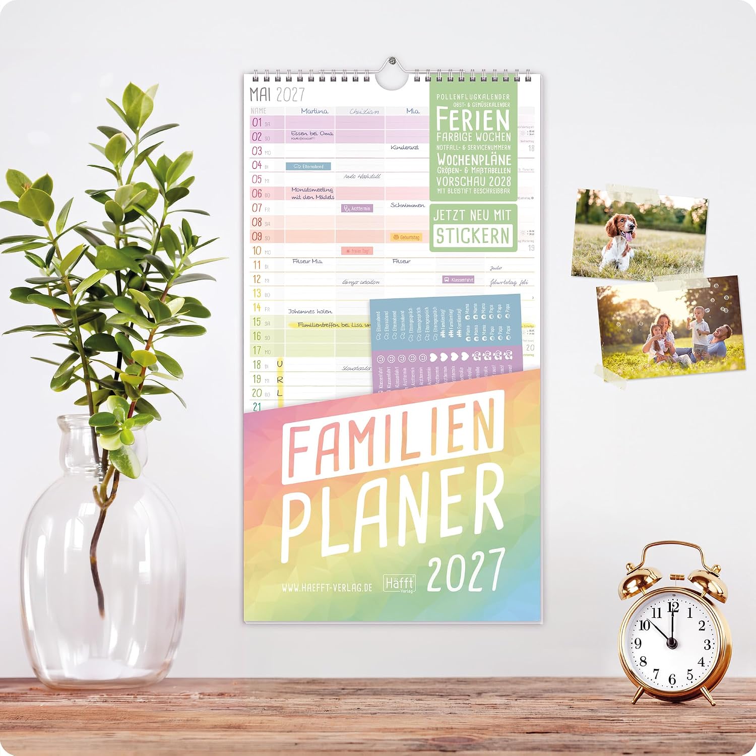 Häfft Familienplaner 2027 mit 5 Spalten - Wandkalender "Rainbow" – Bild 7