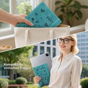 Diary 2027 A5 Turquoise - Book Calendar 2027 A5 1 Week 2 Pages, Calendar 2027 Book Calendar, Weekly Planner 2027, Agenda 2027, Hard Cover, 100gsm Paper – Bild 4