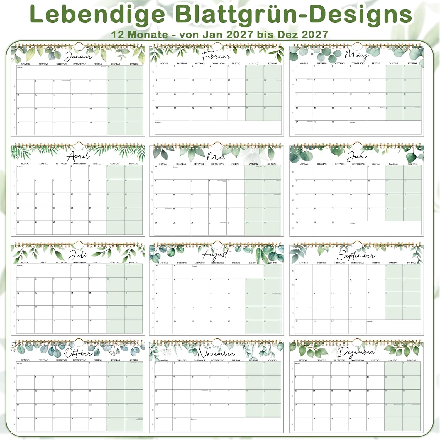 Calendar 2027 Wall Calendar in A4 Landscape Format (31 x 21 cm) – Bild 5
