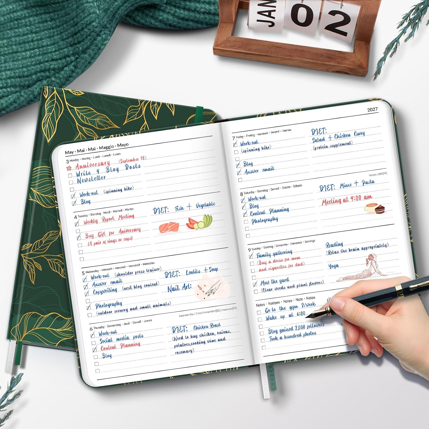 Lonely Oak Calendar 2027 Book Calendar A5 Weekly Planner Pocket Calendar – Bild 2