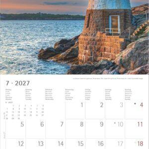 Leuchttürme 2027: Wandkalender 30x30 cm (30x60 cm geöffnet) mit Notizkalendarium, 12 Leuchtturm-Motiven und Bucket-List – Bild 5