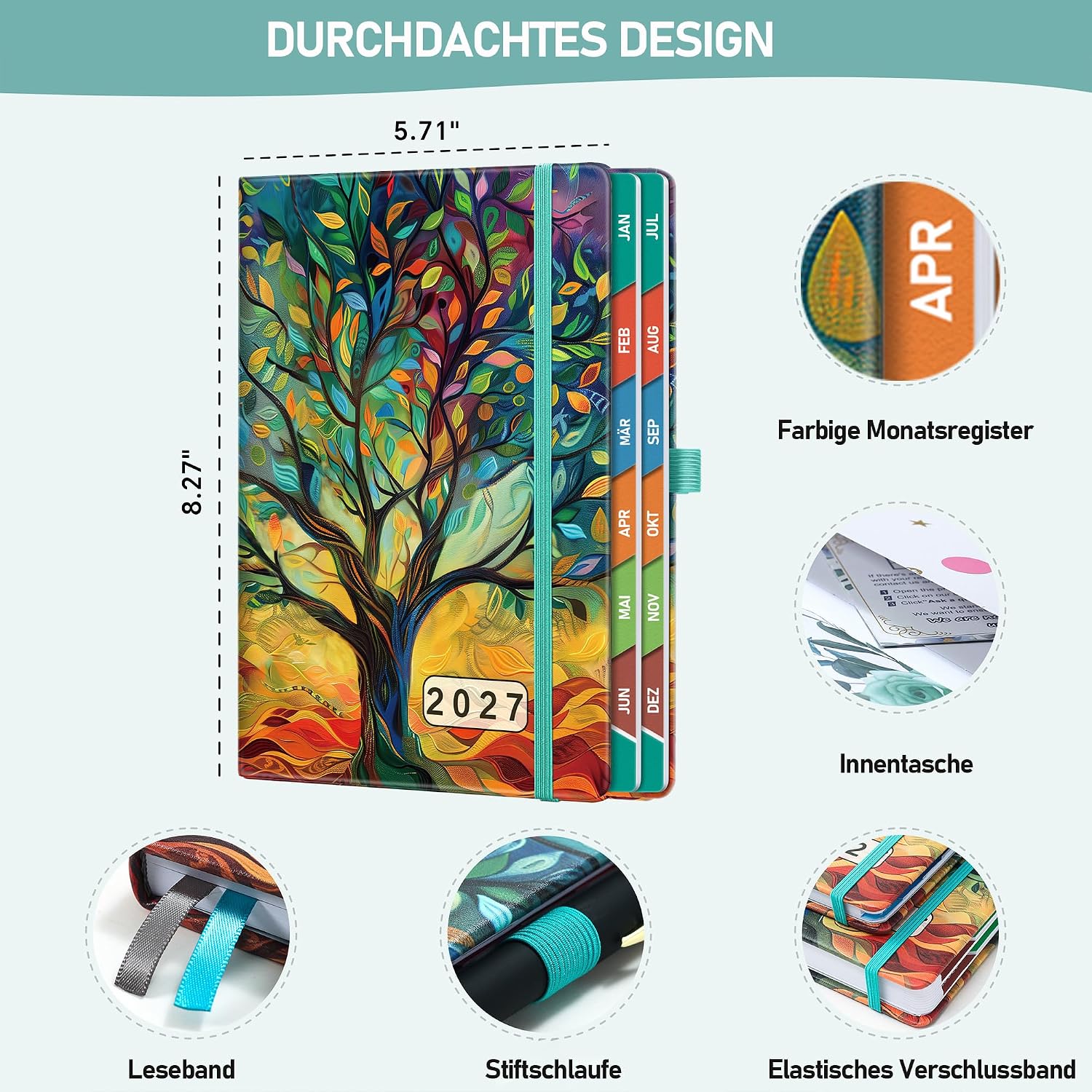 Daily Planner 2027 A5, Daily Calendar 2027 with 1 Page per Day – Bild 3