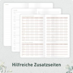 Häfft® Monthly Calendar 2027 A6 + Pocket Slim "Minty Leaves" – Bild 6