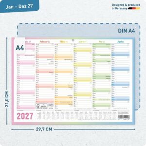 Häfft® Premium Chalkboard Calendar 2027 A4 Landscape with Holidays – Bild 3