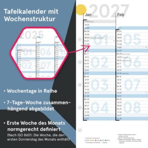 Weekview Blackboard Calendar 2027 DIN A4 - Wall Calendar with Calendar – Bild 4