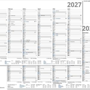 Blackboard Calendar 2027 Half Year Calendar in Red