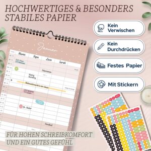 Alternative view of Family Planner 2027 with 5 Columns as Wall Calendar in Grey I OKT 2026 - Dec 2027 I 22 x 43 cm I Family Calendar Wall I Monthly Calendar with Holidays and Holidays, Timetables and Much More