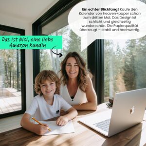 heaven+paper Familienkalender 2027 3 Spalten Green Kalender 2027 (21x42cm) – Bild 8
