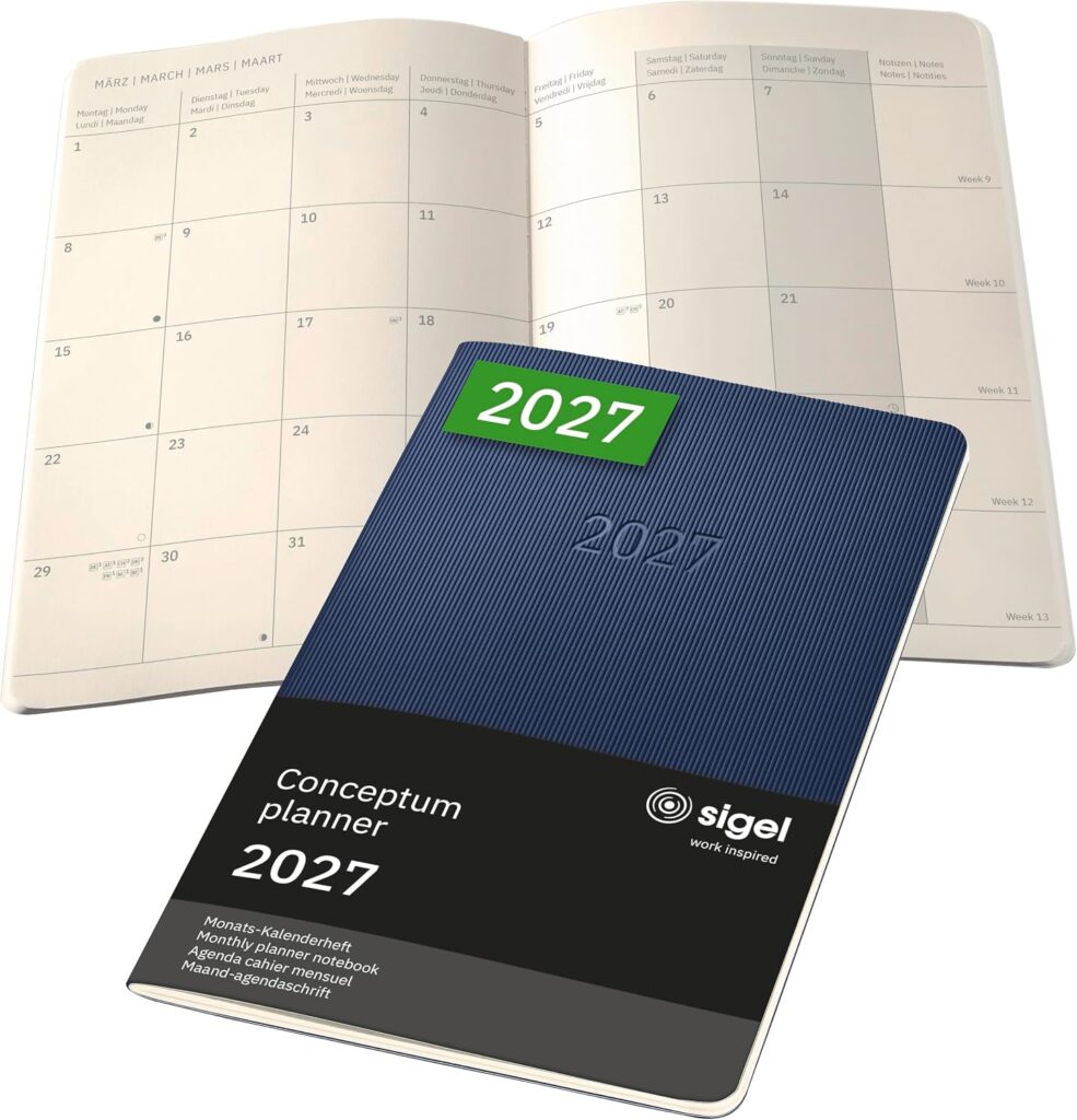 SIGEL Conceptum Monthly Planner 2027 A5 Softcover Dark Blue