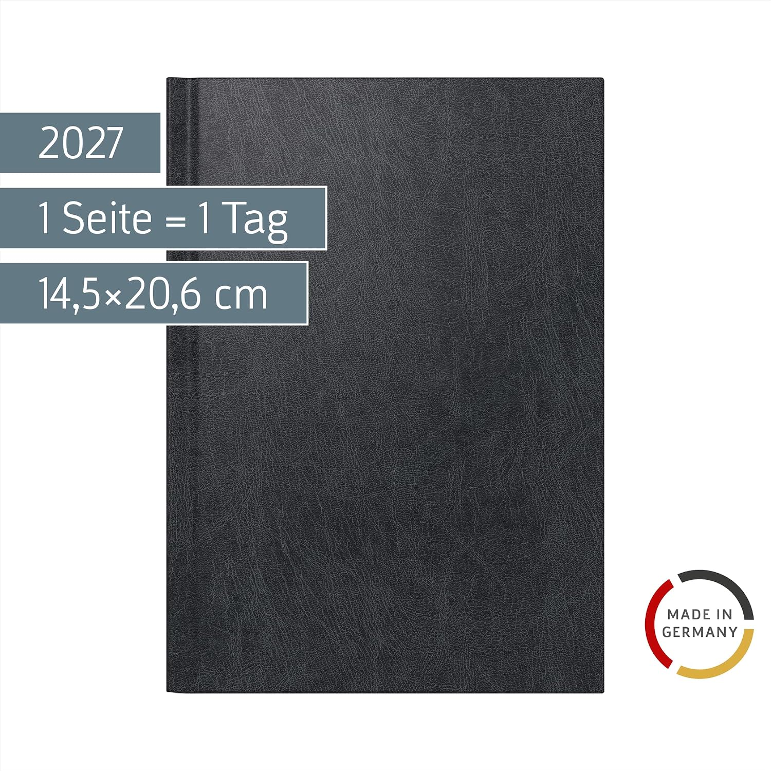 BRUNNEN Book Calendar Model 795 2027 | A5, Plastic, Black – Bild 2