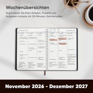 Smart Panda 2027 A5 Diary - Calendar, 30 Minute Time, Book Calendar – Bild 2