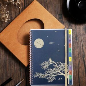 Calendar 2027 A5 Book Calendar 1 Week 2 Pages, Diary / Weekly Planner Ring Binder with Monthly Index, Password, Notes, Pocket, Spiral Bound Planner Jan-Dec 27, for Office, School & Families, German – Bild 7