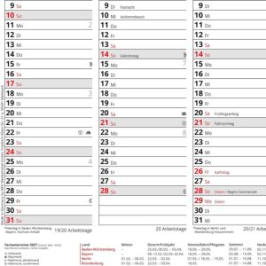 Blackboard Calendar 2027 Half Year Calendar in Red – Bild 4
