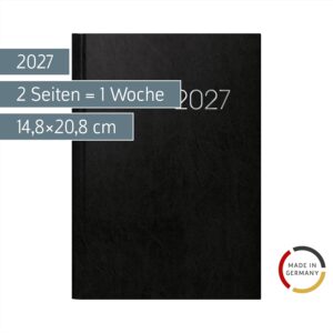 Alternative view of BRUNNEN 1079660907 Book Calendar Model 796 2027 A5, Plastic, Black