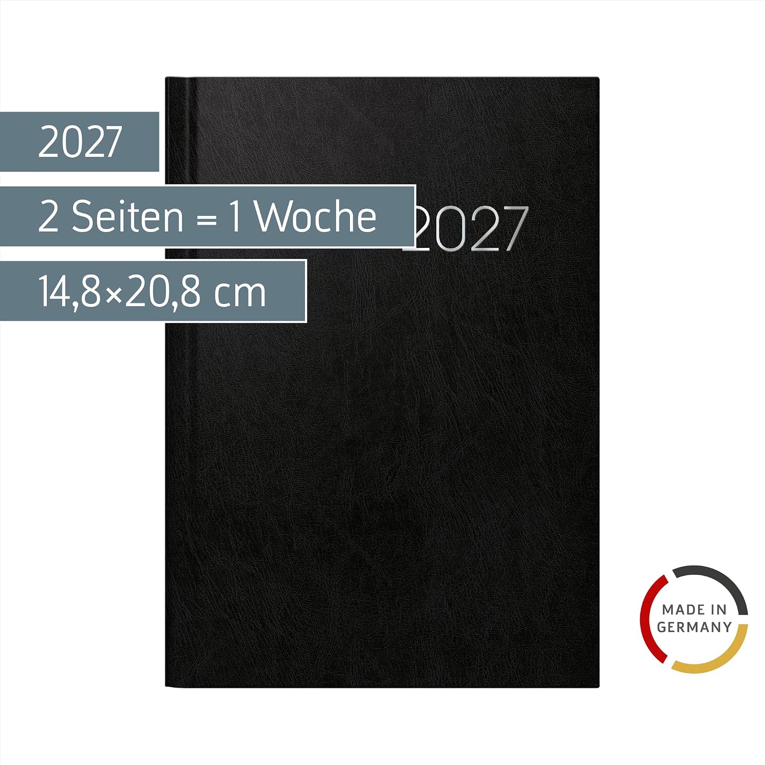 BRUNNEN 1079660907 Book Calendar Model 796 2027 A5, Plastic, Black – Bild 2