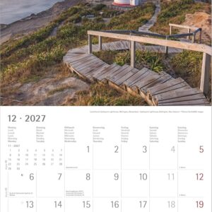 Leuchttürme 2027: Wandkalender 30x30 cm (30x60 cm geöffnet) mit Notizkalendarium, 12 Leuchtturm-Motiven und Bucket-List – Bild 7