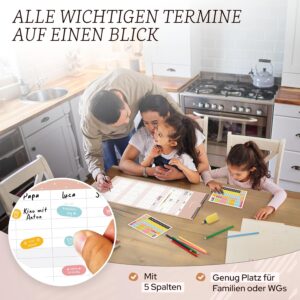 Family Planner 2027 with 5 Columns as Wall Calendar in Grey I OKT 2026 - Dec 2027 I 22 x 43 cm I Family Calendar Wall I Monthly Calendar with Holidays and Holidays, Timetables and Much More – Bild 5