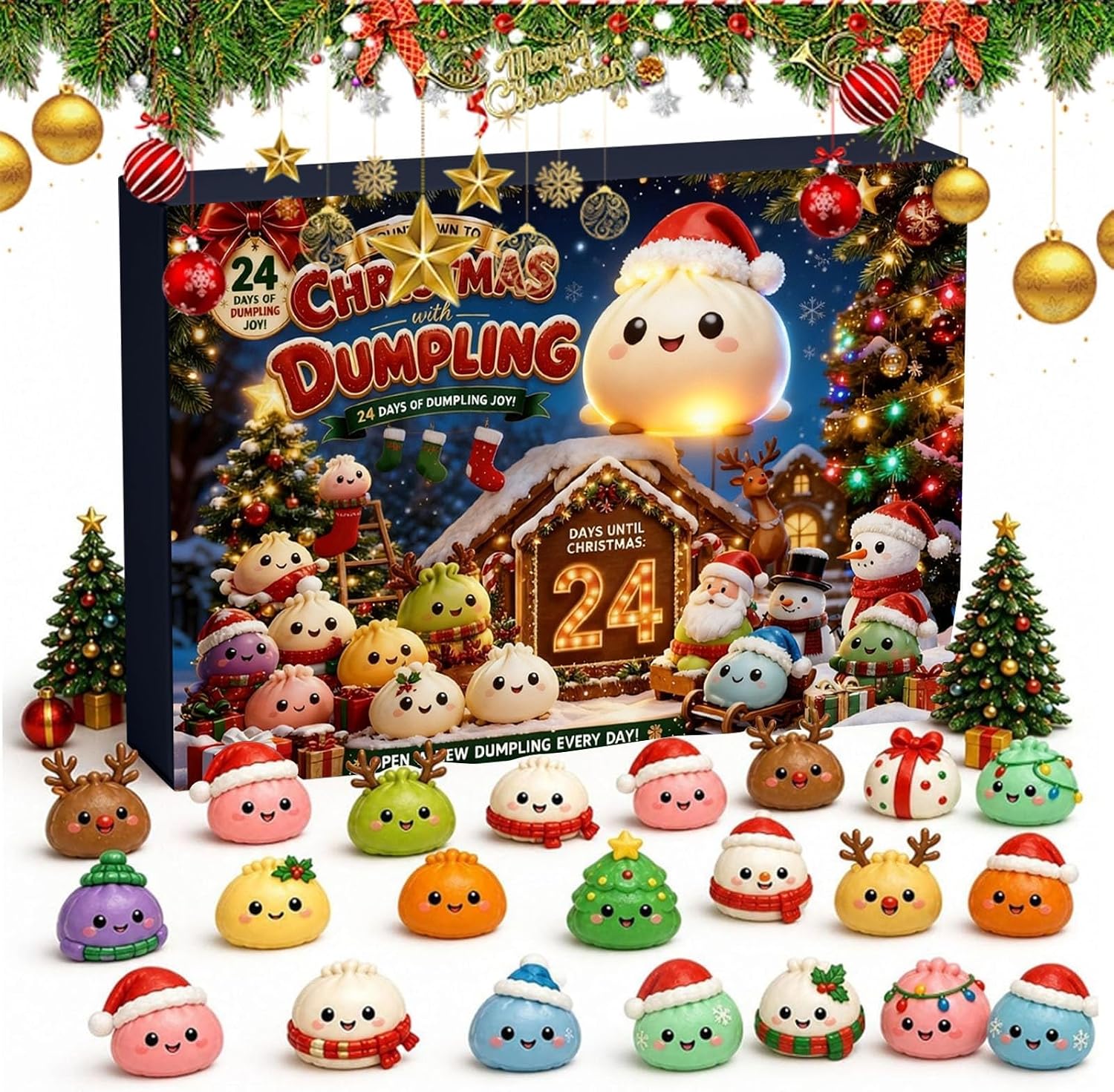 Squishy Christmas Advent Calendar 2026 Squeeze Toy Calendar (A)