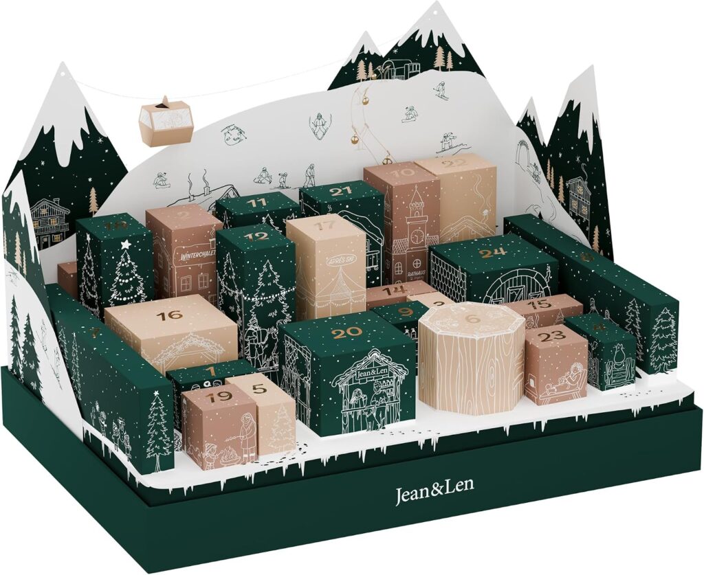 Jean & Len Advent Calendar 2026, Christmas 3D DIY Scenery, Includes a Rosemary & Ginger Design Limited Edition & an Exclusive Soap Fragrance Novelty, Only Original Sizes, Christmas Calendar
