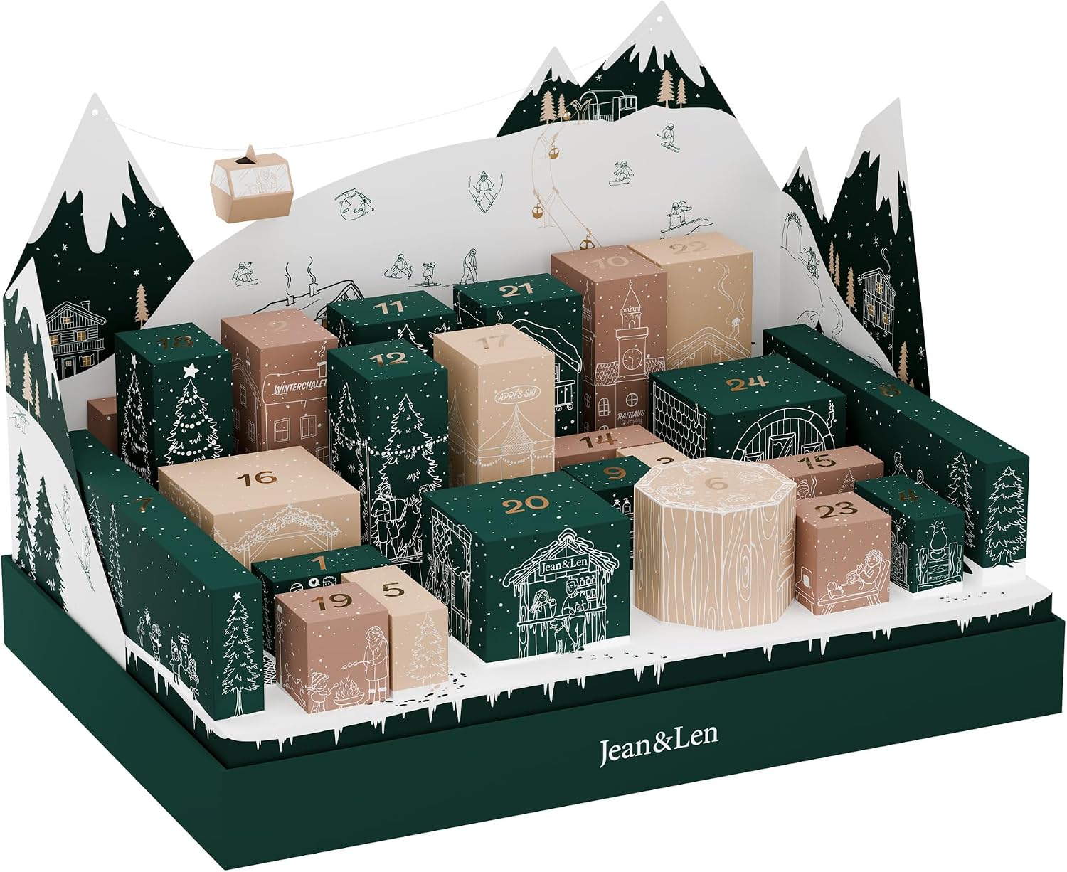 Jean & Len Advent Calendar 2026, Christmas 3D DIY Scenery, Includes a Rosemary & Ginger Design Limited Edition & an Exclusive Soap Fragrance Novelty, Only Original Sizes, Christmas Calendar