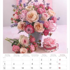 Rosenträume 2027: Wandkalender 23,7x34 cm mit 12 Rosenmotiven, 4-sprachigem Kalendarium und Platz für Notizen – Bild 5