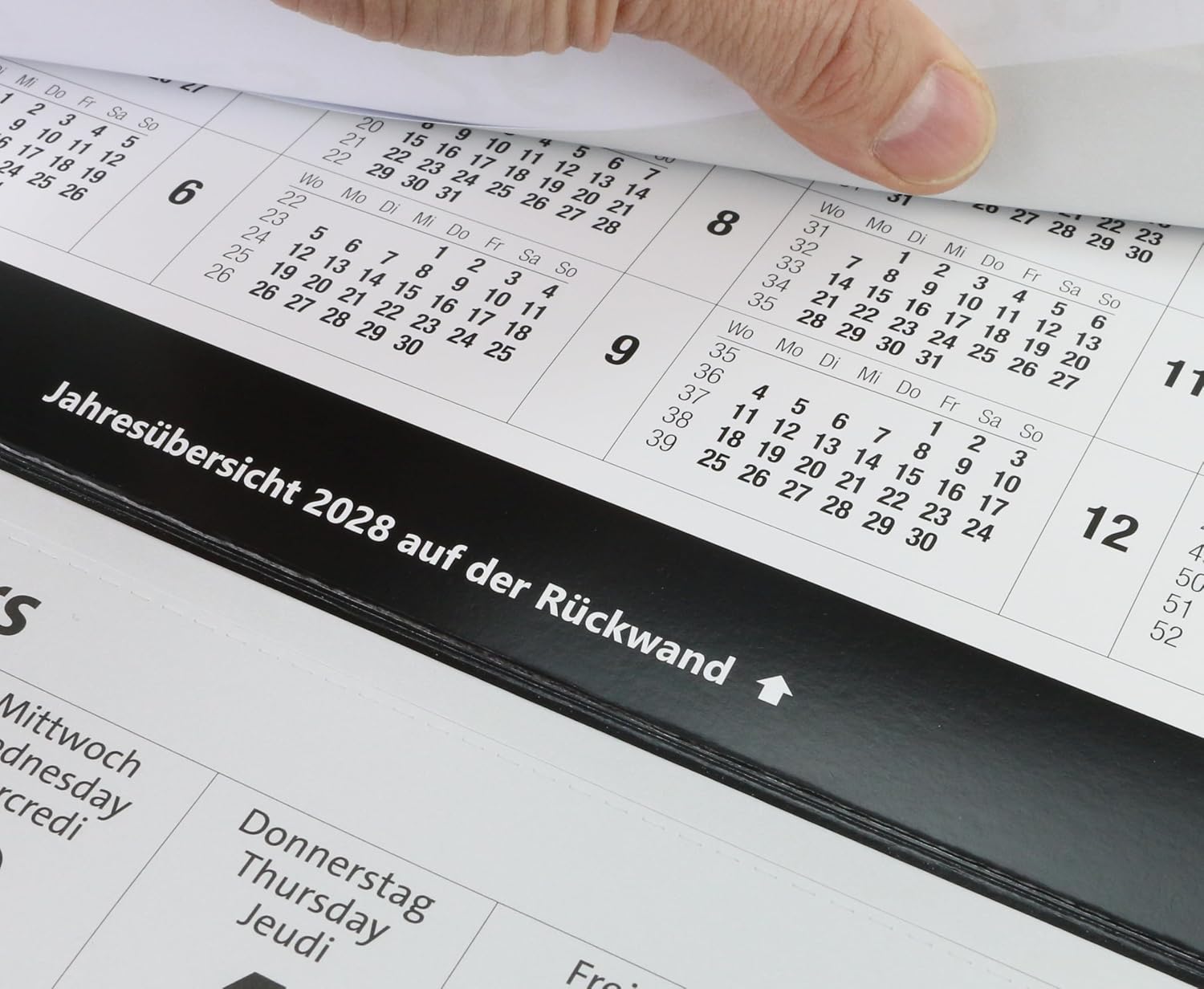 XXL 3-Month Calendar 2027 Black Large Wall Calendar Office Calendar – Bild 5