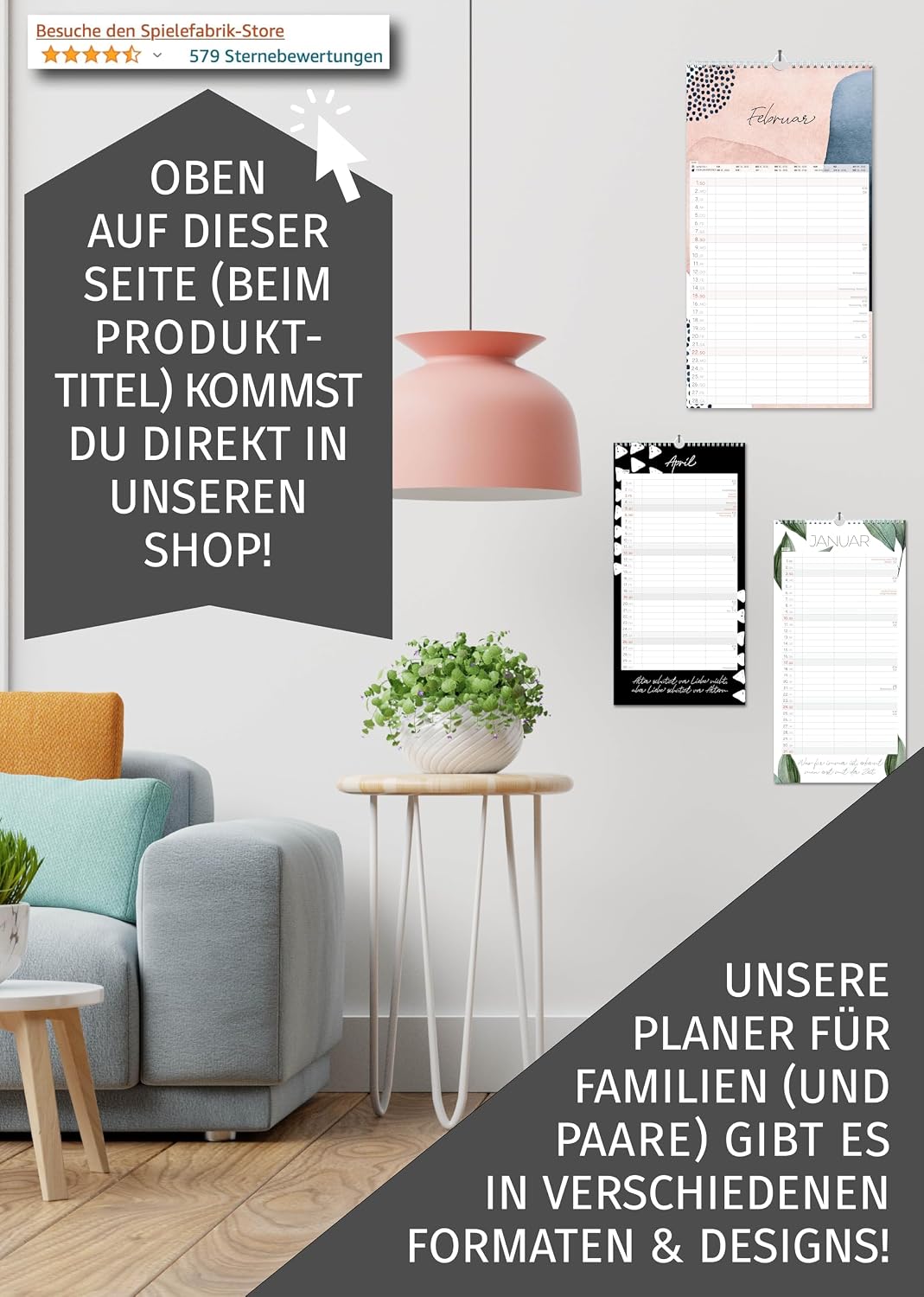 Schöne Güter® Family Calendar 2027 Family Planner 5 Columns with Stickers Holidays Black White Calendar 23 x 43 cm Black White Design Planner Wall Calendar 5 Columns Bold Text & Graphic – Bild 8