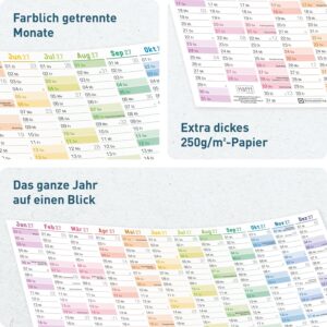 Häfft® 5 x Annual Calendar 2027 A4 Landscape Wall Calendar Small "Rainbow" – Bild 2