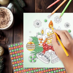Diamond Adventskalender: Ausmalen & Stickern – 24 wunderschöne Motive mit Diamond Dots | 24 zauberhafte Adventsmotive zum Heraustrennen und Gestalten ... (Malprodukte für Erwachsene) – Bild 6