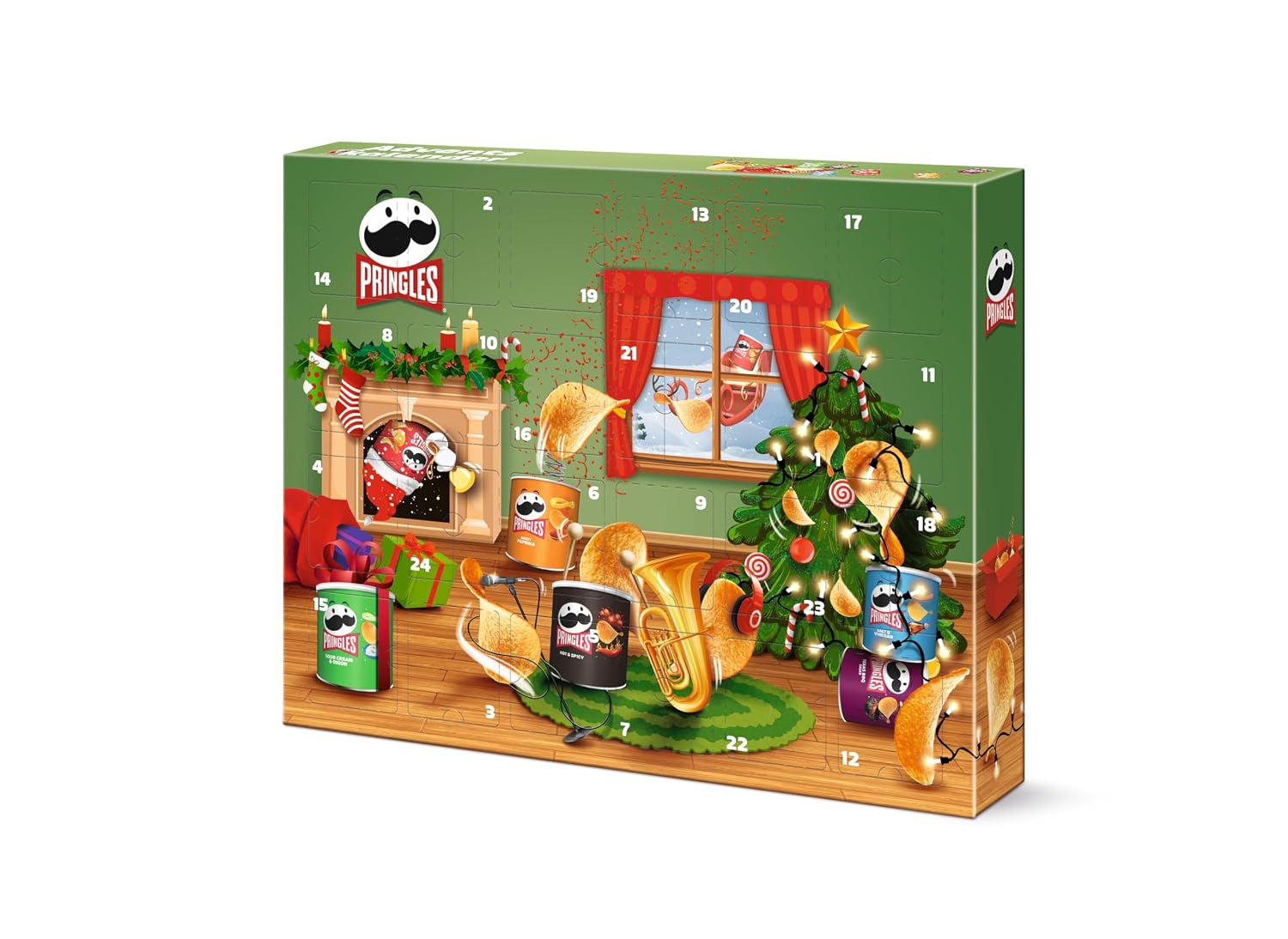 Pringles Chips Advent Calendar Suitcase, 24 Mini Tins, 6 Varieties