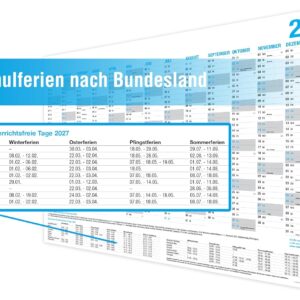 Alternative view of Set of 3 Wall Calendar 2027 – DIN A4 Landscape – Blackboard Calendar, Year Planner, Annual Calendar & Holidays