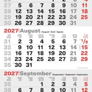 Idena 3 Month Calendar 2027 in Size 24 x 45 cm – Bild 4