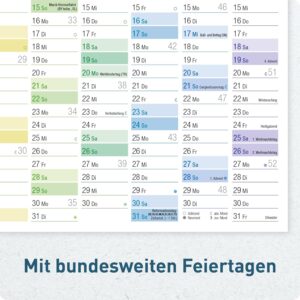 Häfft® 5 x Annual Calendar 2027 A4 Landscape Wall Calendar Small "Rainbow" – Bild 4