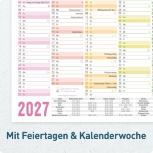 Häfft® 5 x Blackboard Calendar 2027 A5 Landscape Year Planner Wall Calendar – Bild 4
