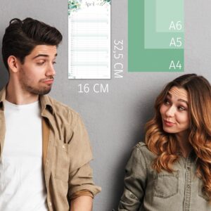 Schöne Güter® Couples Calendar 2027 Family Calendar 3 Columns 16 x 32.5 cm Eucalypt Greenery Wall Planner for 2 People Couple Planner Natural Design Modern and Fresh Includes Stickers and Holidays – Bild 2