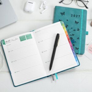 Diary 2027 A5 Turquoise - Book Calendar 2027 A5 1 Week 2 Pages, Calendar 2027 Book Calendar, Weekly Planner 2027, Agenda 2027, Hard Cover, 100gsm Paper – Bild 3