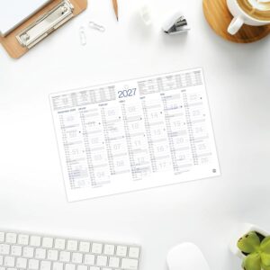 Tafelkalender A5 2027: Praktischer und neutraler Jahresplaner für den Schreibtisch oder die Wand. Terminplaner im kompakten Format mit Vorder- und Rückseite. Schlichter Jahres-Überblick