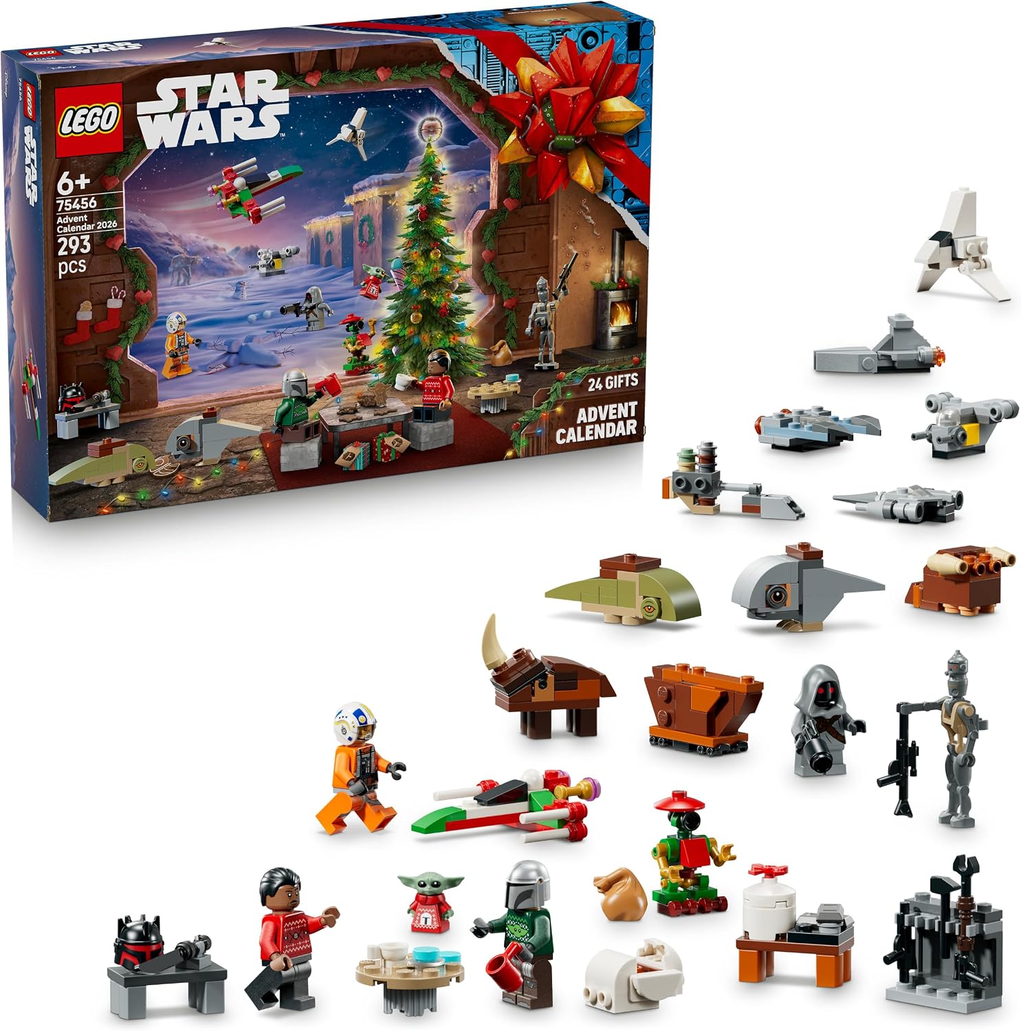 LEGO Star Wars 75456 Advent Calendar 2026 - Pre-Christmas Gift Toy for Boys from 6 Years - 24 Surprises with 4 Mini Figures, IG-11 Droid & Grogu Figure - Gift for The Mandalorian Fans